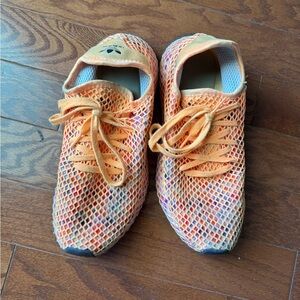Orange Mesh Adidas Sneakers